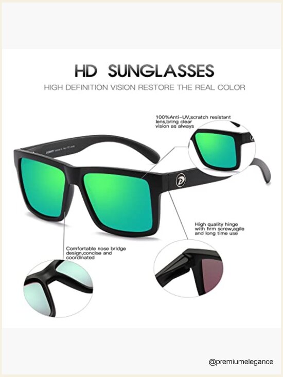 Classic Square Polarized Sunglasses UV400 Protection Unisex